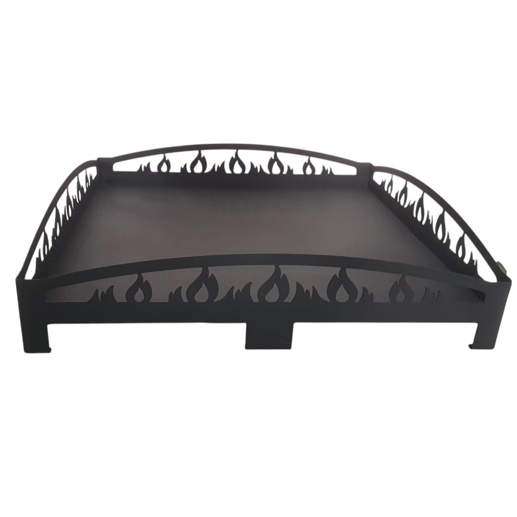 60X60CM LAZER KESİM ALEV DESENLİ FIRIN BOYALI FS-104A ÇELİK SOBA ALTLIĞI